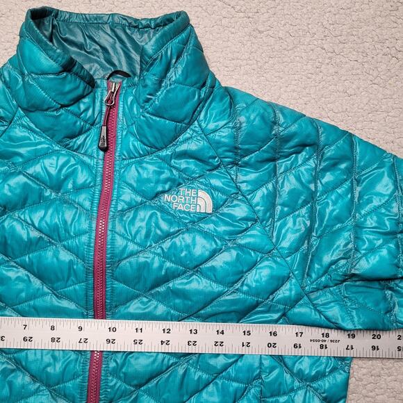 The North Face Jacket Small Blue Turquoise Thermoball Zip Quilted Insulated C775 - Picture 7 of 11